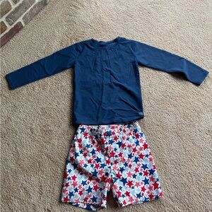 Rugged Butts Navy Swim Shirt and Stars Swim Shorts